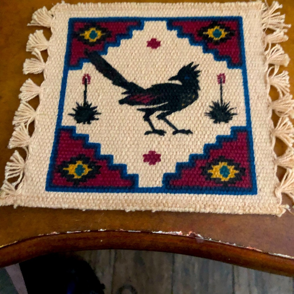 Southwest Motif Stenciled Coaster Rug